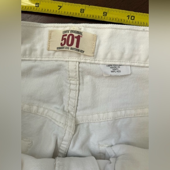 Levi's 501 Men's Straight White Jeans size w32 L30 - Picture 7 of 11